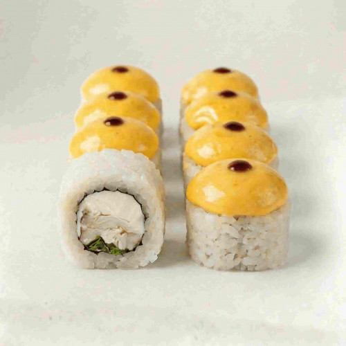 Три сыра с ветчиной и курицей